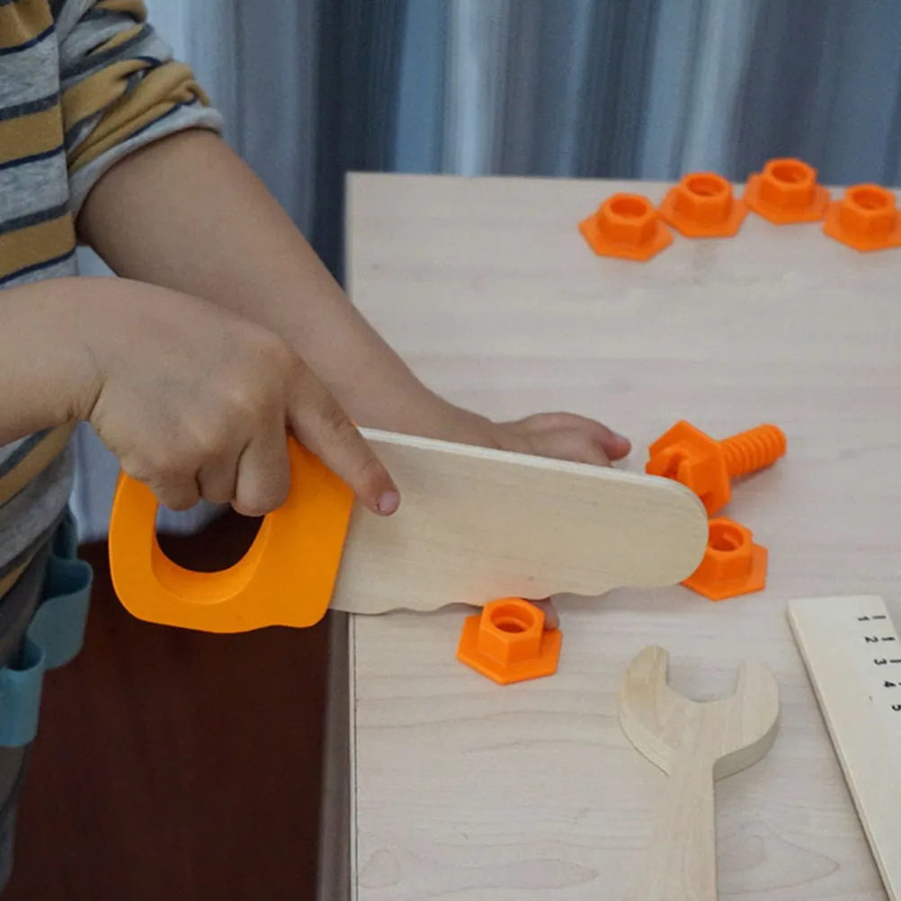 

Набор деревянных инструментов для ремонта, безопасный для детей, для ролевых игр, развивающий подарок для малышей, развитие моторики и когнитивных навыков