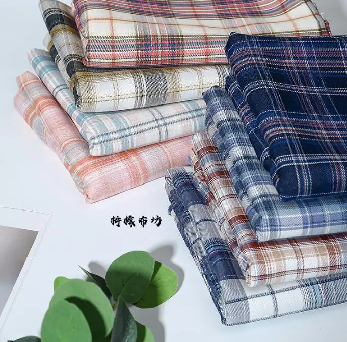 School Uniform Skirt Fabric Girls Plaid Polyester JK 145*100CM Student Dress Vintage