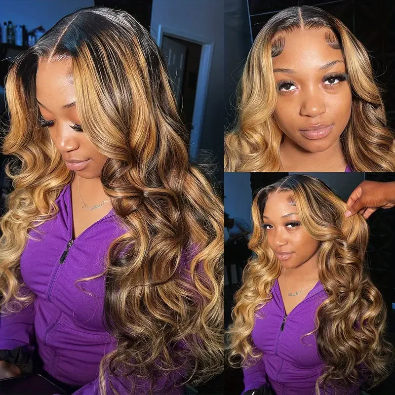 Highlight Wig Body Wave Human Hair Wigs Brazilian Hair 13x6 Hd Lace Frontal Wig For Women Blonde Hair Wig Ready To Wear