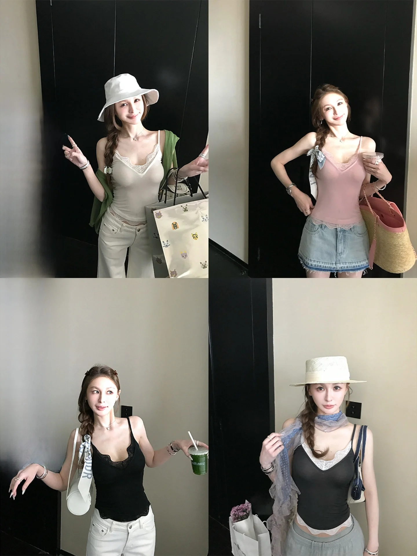 

Женский повседневный топ-жилет Skk Store Half Sugarism с V-образным вырезом, дышащий, из шерсти, с кружевными вставками, на бретельках, нежный, весенний, верхняя одежда