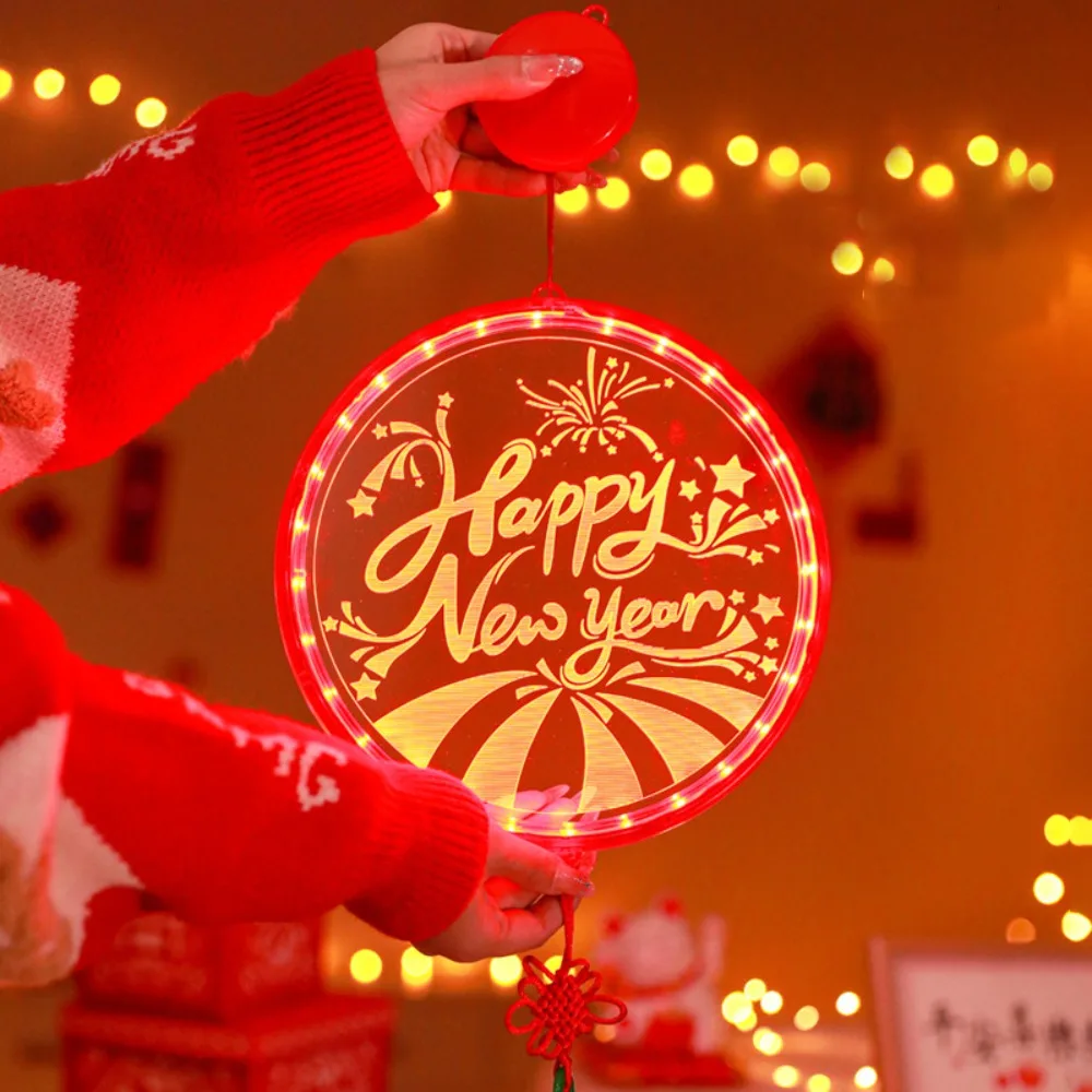 

Модные акриловые новогодние фонарики красного цвета для удачи, красные подвесные фонарики с кисточками, подвесные светильники для китайского Нового года