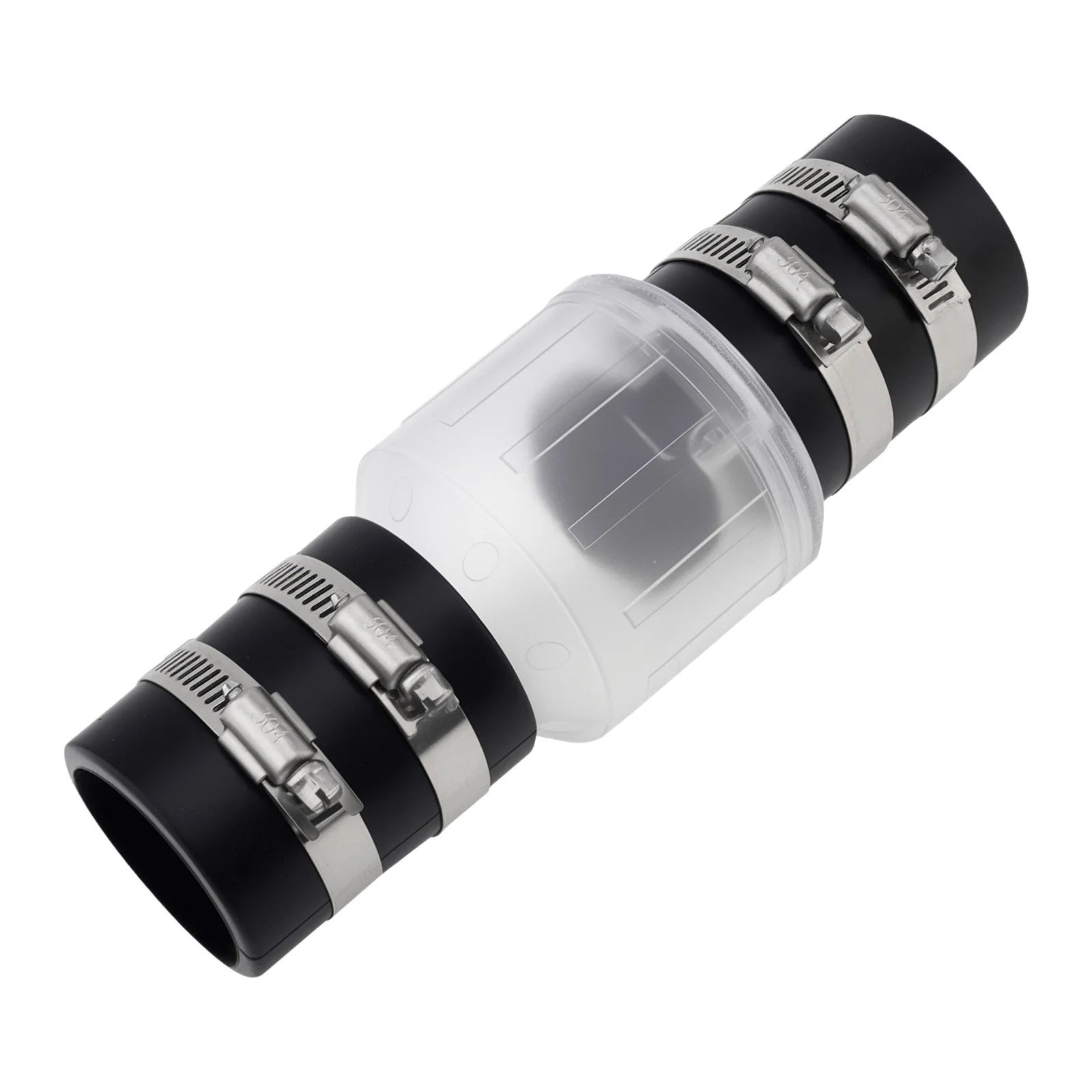 

1-1/2inch Sump Pump Check Valve with Steel Clamps, Check Valve for Backflow Prevention Silent Check Valve with Spring