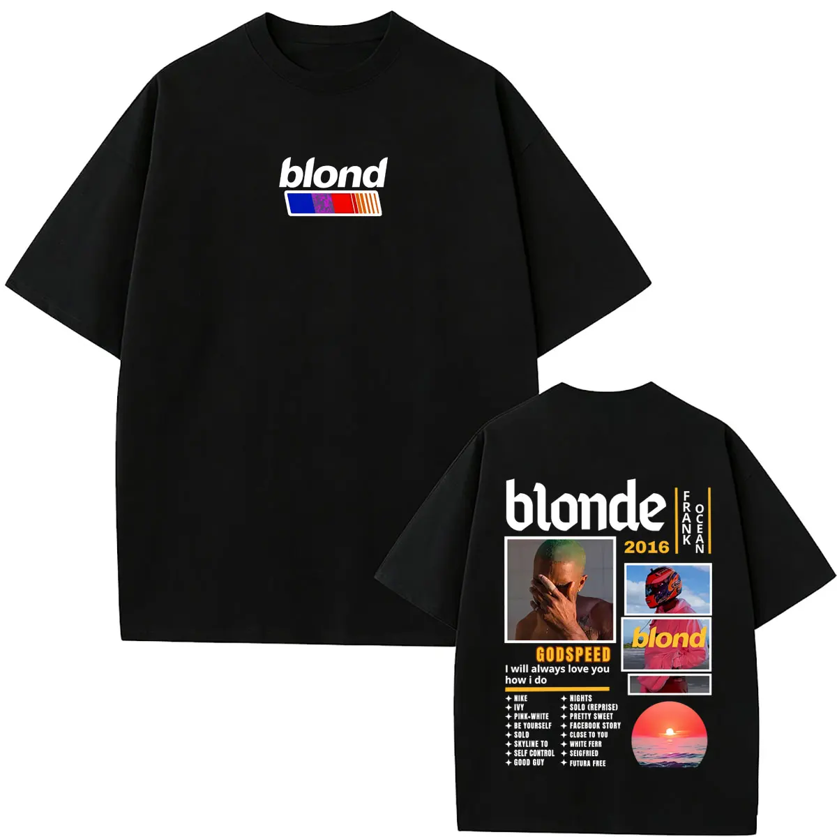 

Rapper Frank Ocean Blond Album Cover T-shirt Summer Men Women Hip Hop Fashion Pop Music Streetwear Male Casual Soft Cotton Tees