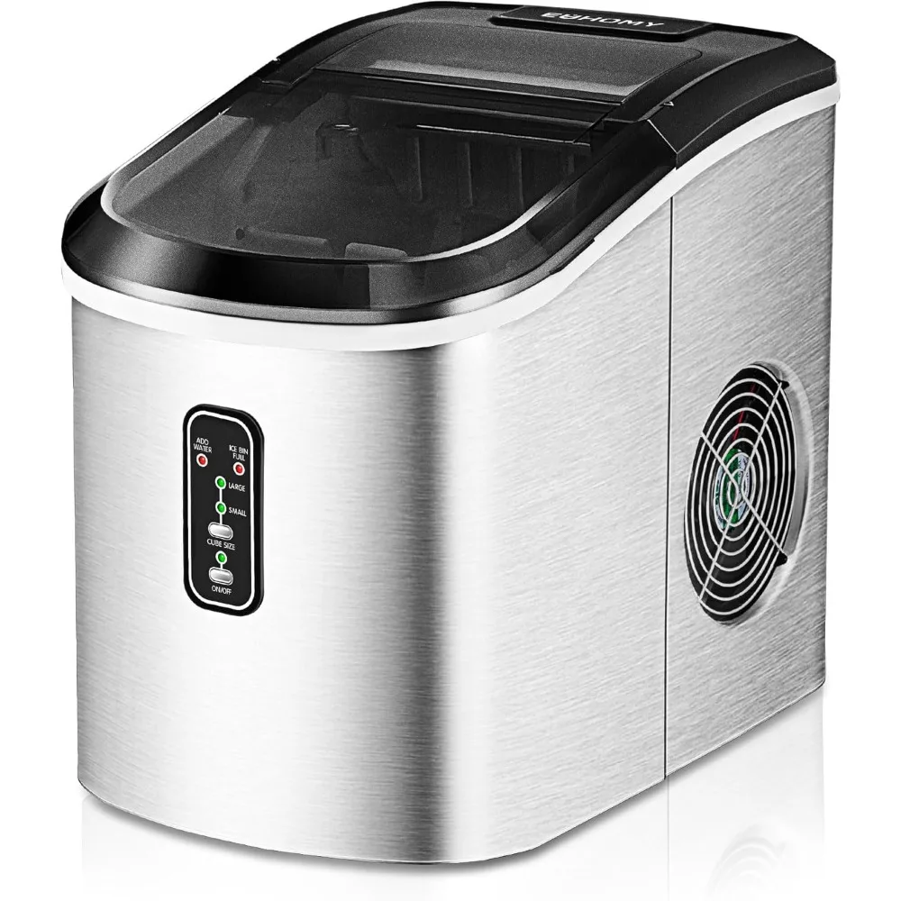 HAOYUNMA Ice Maker Machine Countertop, 26 lbs in 24 Hours, 9 Cubes Ready in 8 Mins, Electric ice maker and Compact potabl