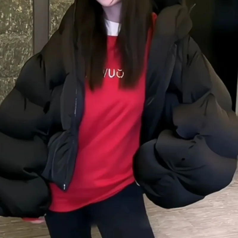 YYAHAHAS Korean Fashion White Thick Cotton Jacket with Women's High-end Design Popular Short Warm Parkas Female Clothing