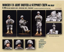 1/35 Die Cast Modern US Army Driver and Support Crew 3 Figures Resin Soldier Figure Model Kit Unassembled and Unpainted 089X