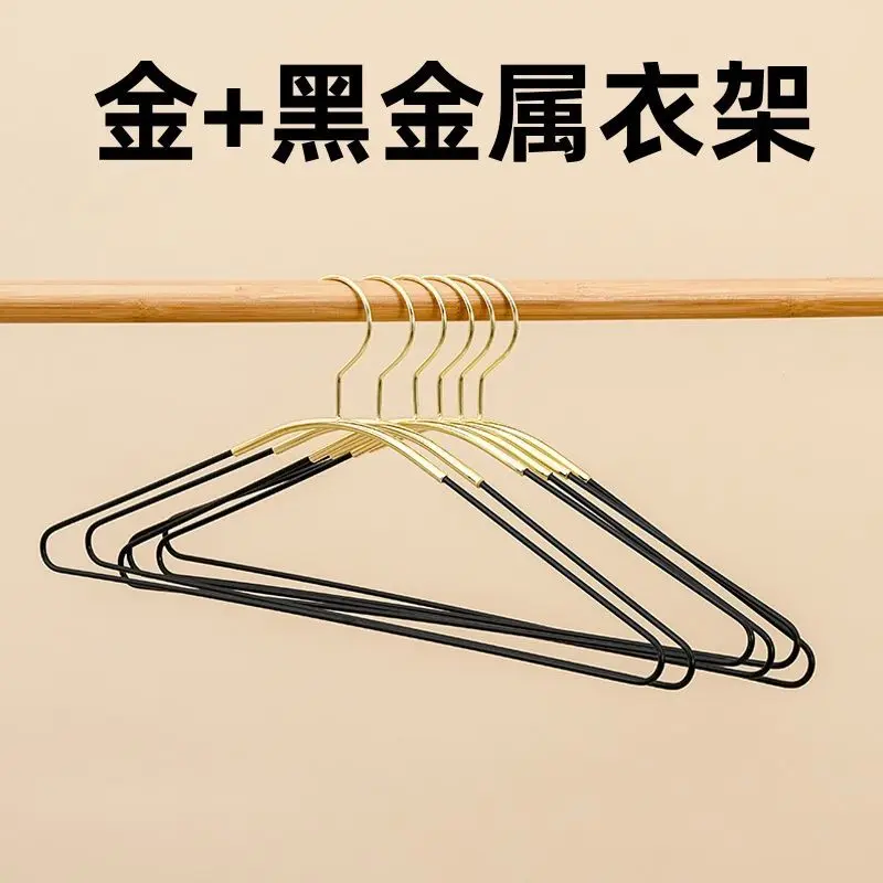 Gold And Black Metal Hangers 5 Pack Non Slip Heavy Duty Clothes Hangers Space Saving Coat Hangers For Closet Wardrobe Bedroom