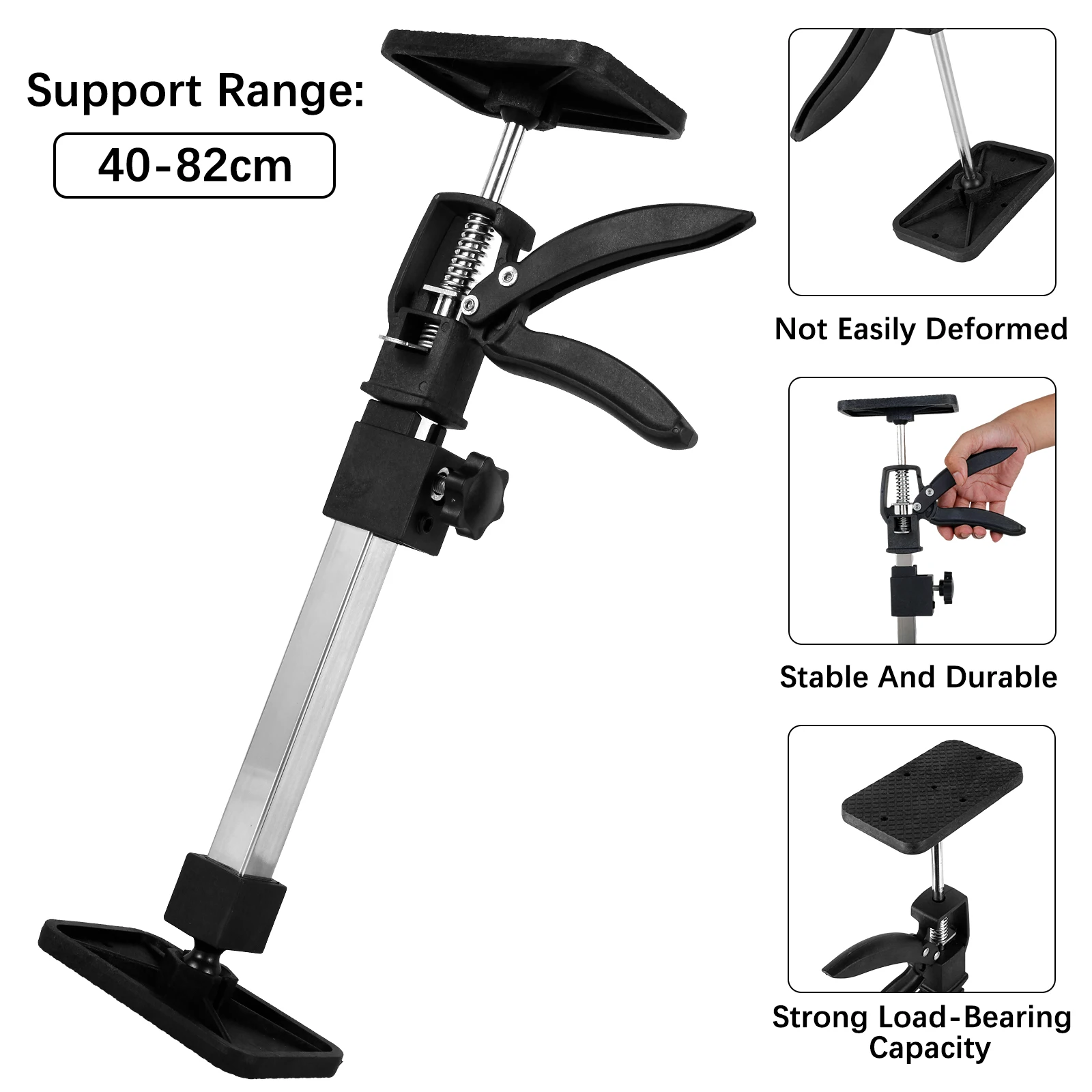 Stainless Steel Telescopic Support Rod Adjustable Three-Hand Support System Anti-Slip Installation Lifting Support Tool Frame