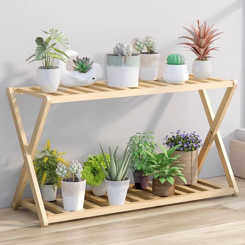 

Indoor Adjustable Plant Shelves Bamboo Balcony Nordic Mid Century Plant Stand Window Telescopic Kwietnik Stojacy Home Decoration