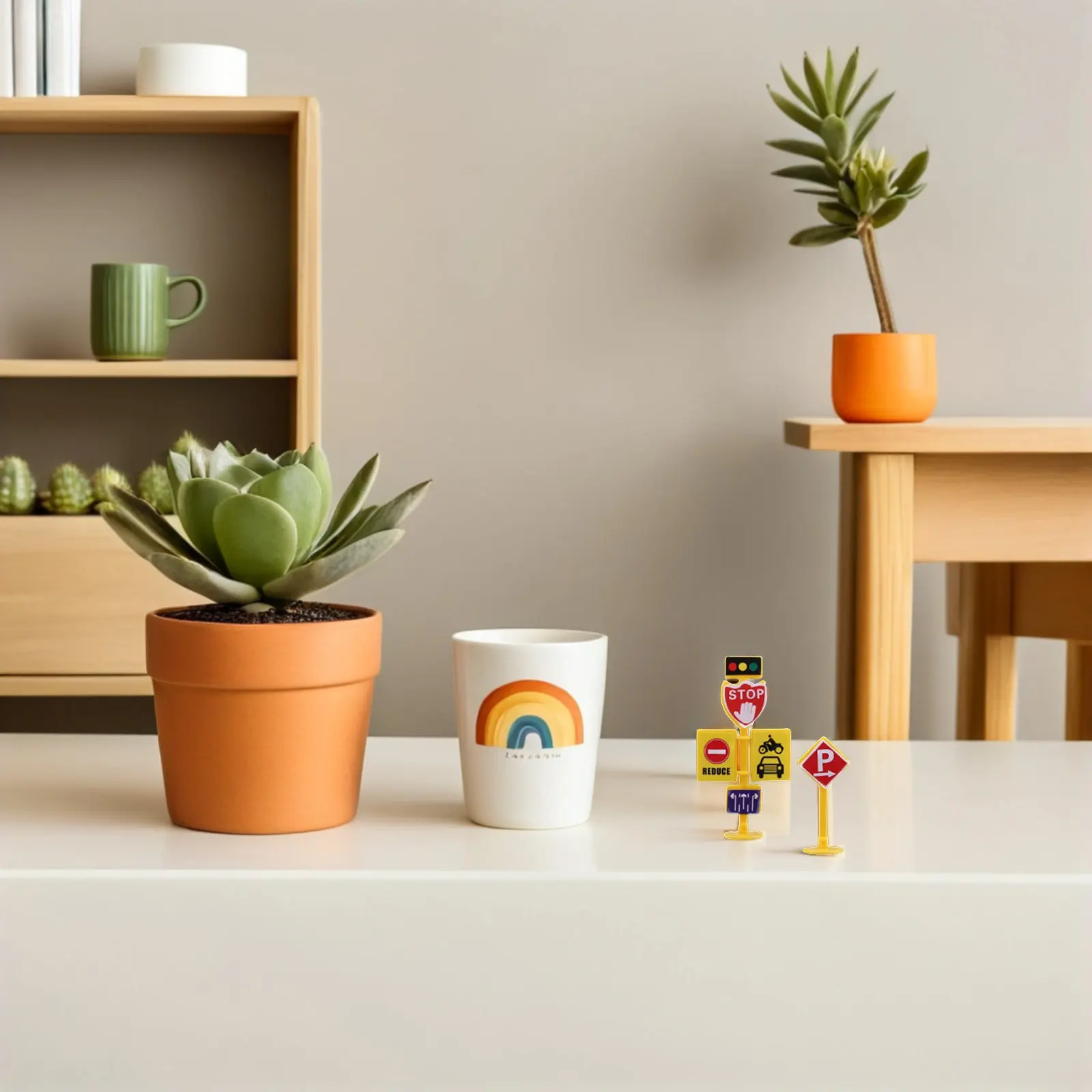 

1Set Traffic Sign Barricade Smooth Surface Plastic Roadblock Learning Aid for Children Early Education Play Kid Toys