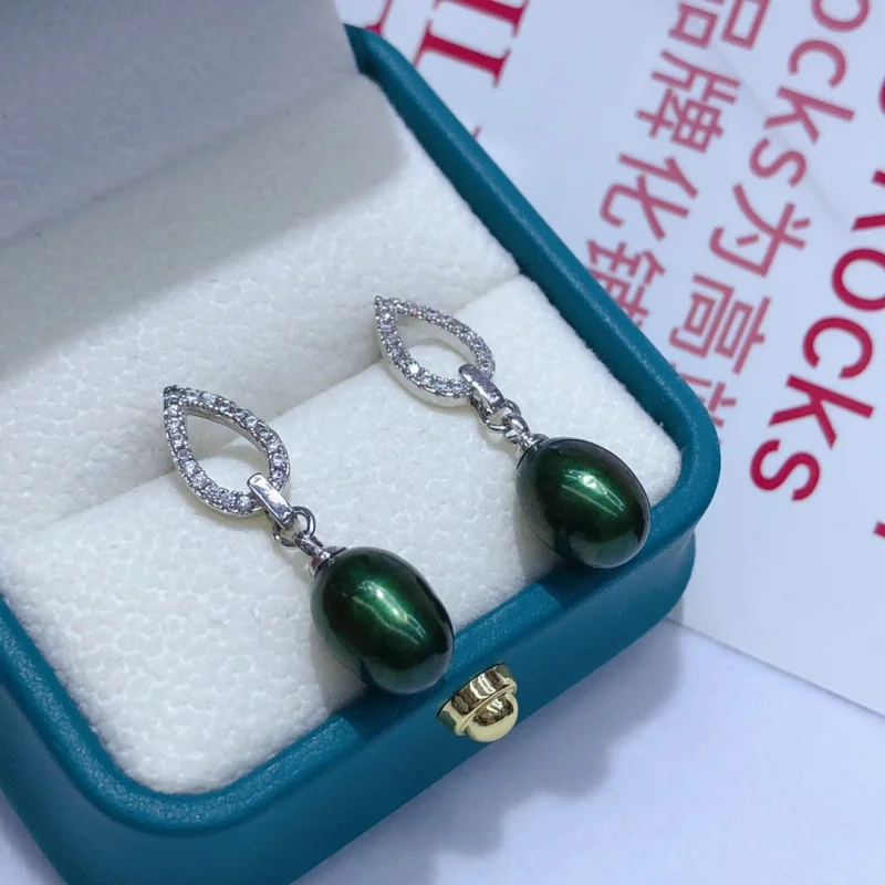 

Leaf Japanese and Korean Personality Pearl Style Sweet Temperament Earrings Freshwater Rice Shape Wholesale