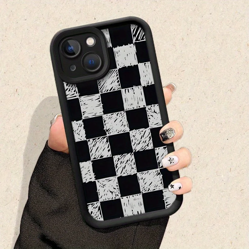 เคสโทรศัพท์มือถือลายตารางหมากรุก เหมาะสำหรับ iPhone 17 16 15 14 13 12 11Pro/ Max /Plus ป้องกันการตกกระแทกและกันแรงสั่นสะเทือน