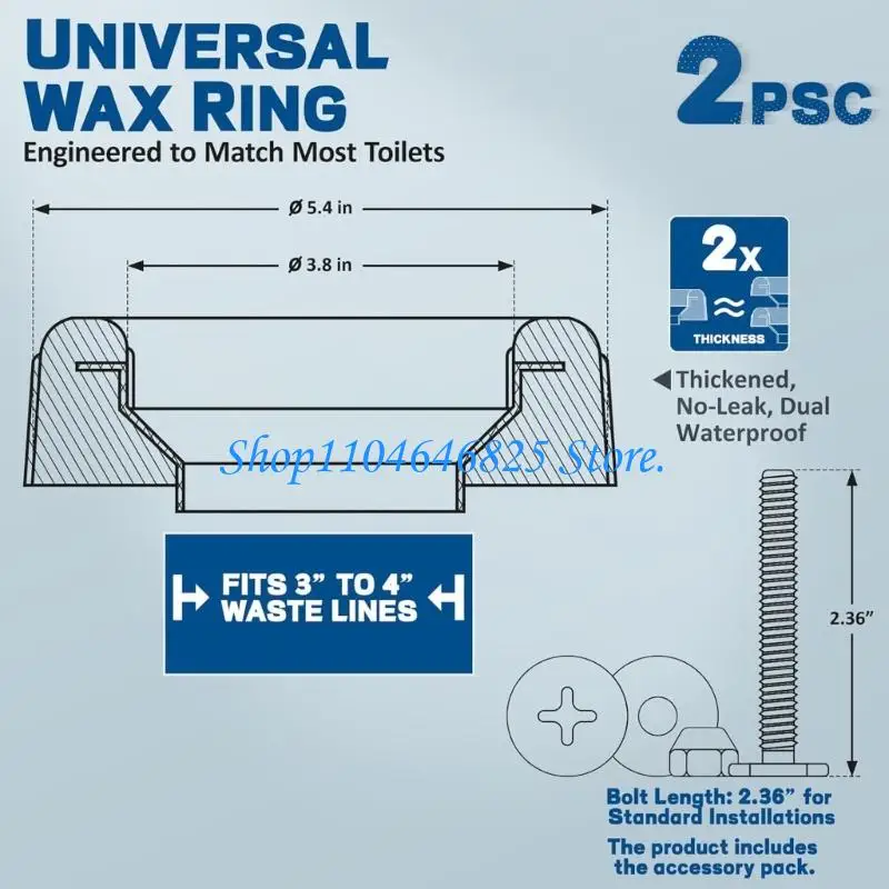 

Toilet Flange Wax Rings Set Includes Enhances Thickness Easy to Use for Wide Coverage Leak Protect Simple Install