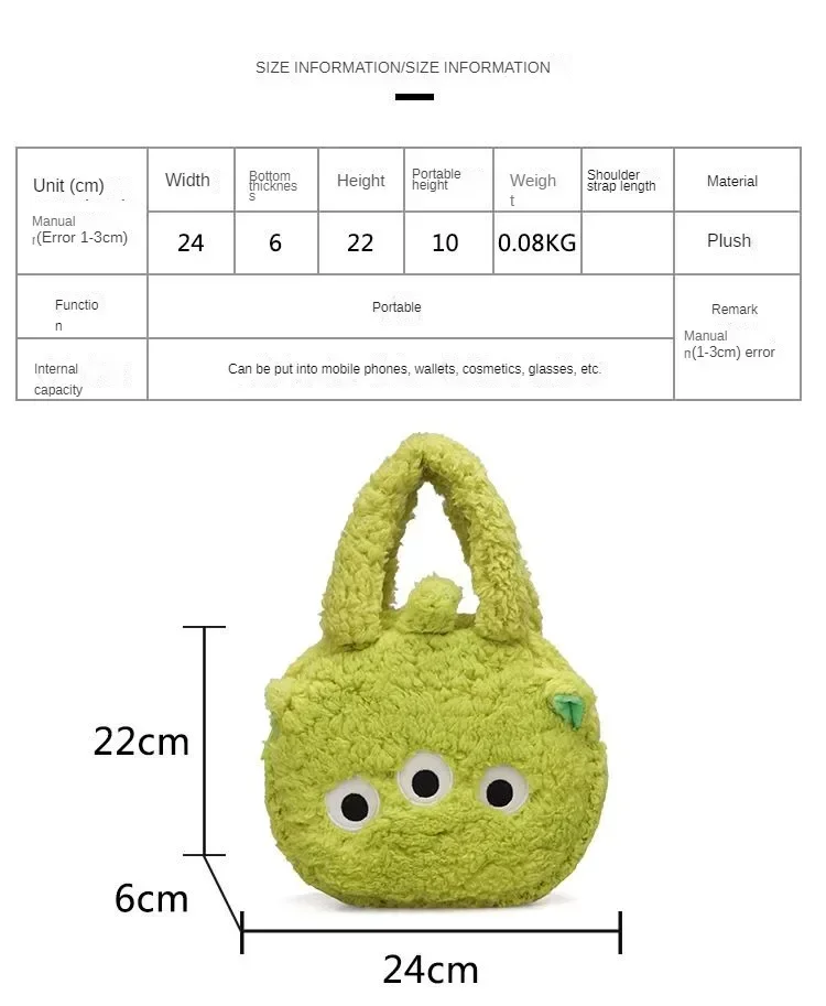 Soft Winnie The Pooh Handbag Classics Plush Strawberry Bear Change Purse Disney Alien wallet Birthday Present Fashion Cross Body