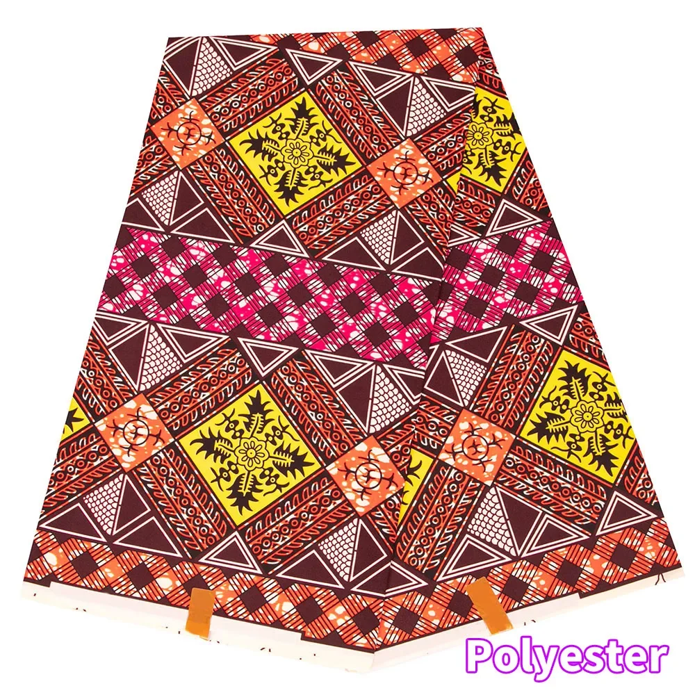 6 Yards/lot DIY Sewing Fabric  African Polyester Material Women Handworking Cloth  FP6578