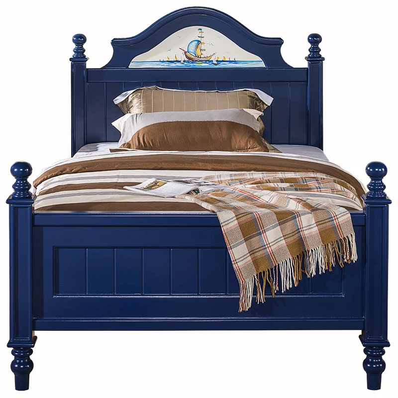 

Mediterranean Furniture Double bed 1.8m bedroom princess bed 1.2m American country painting