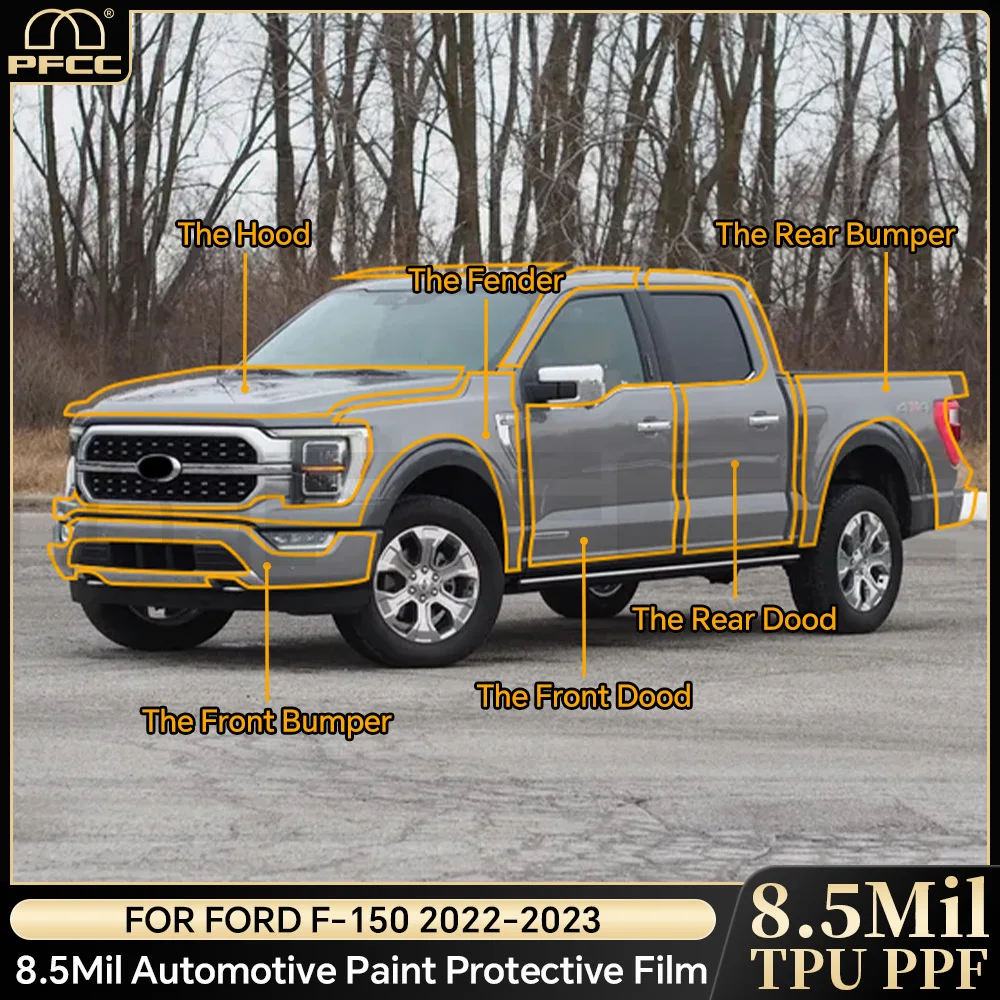 

PPF TPU Pre Cut Sticker for Ford F-150 22-23 PPF Transparent Clear Kit Car Paint Protection Film Styling Body Decal Accessories