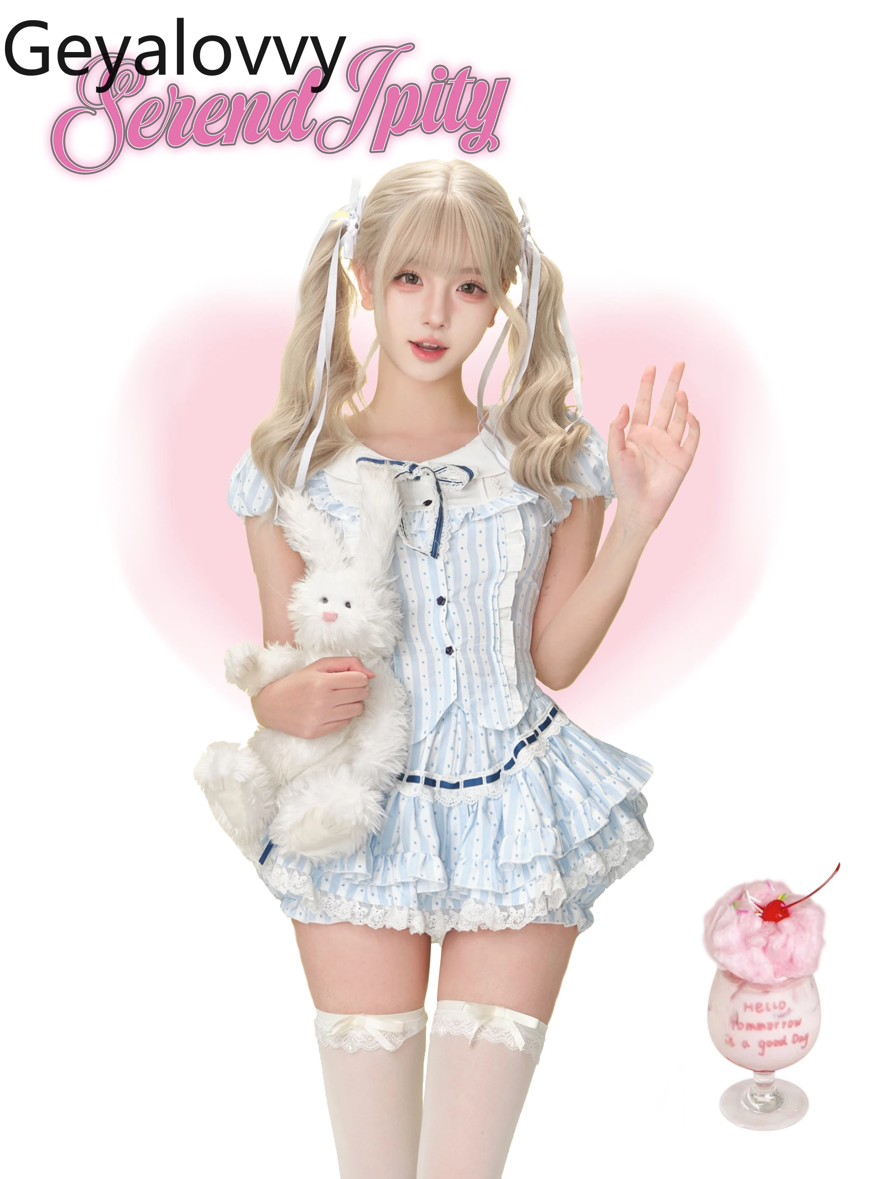 

Комплекты из 2 предметов для девочек, полосатый топ с короткими рукавами и значком с бантом + полосатая юбка-тортик, модные летние женские элегантные наряды