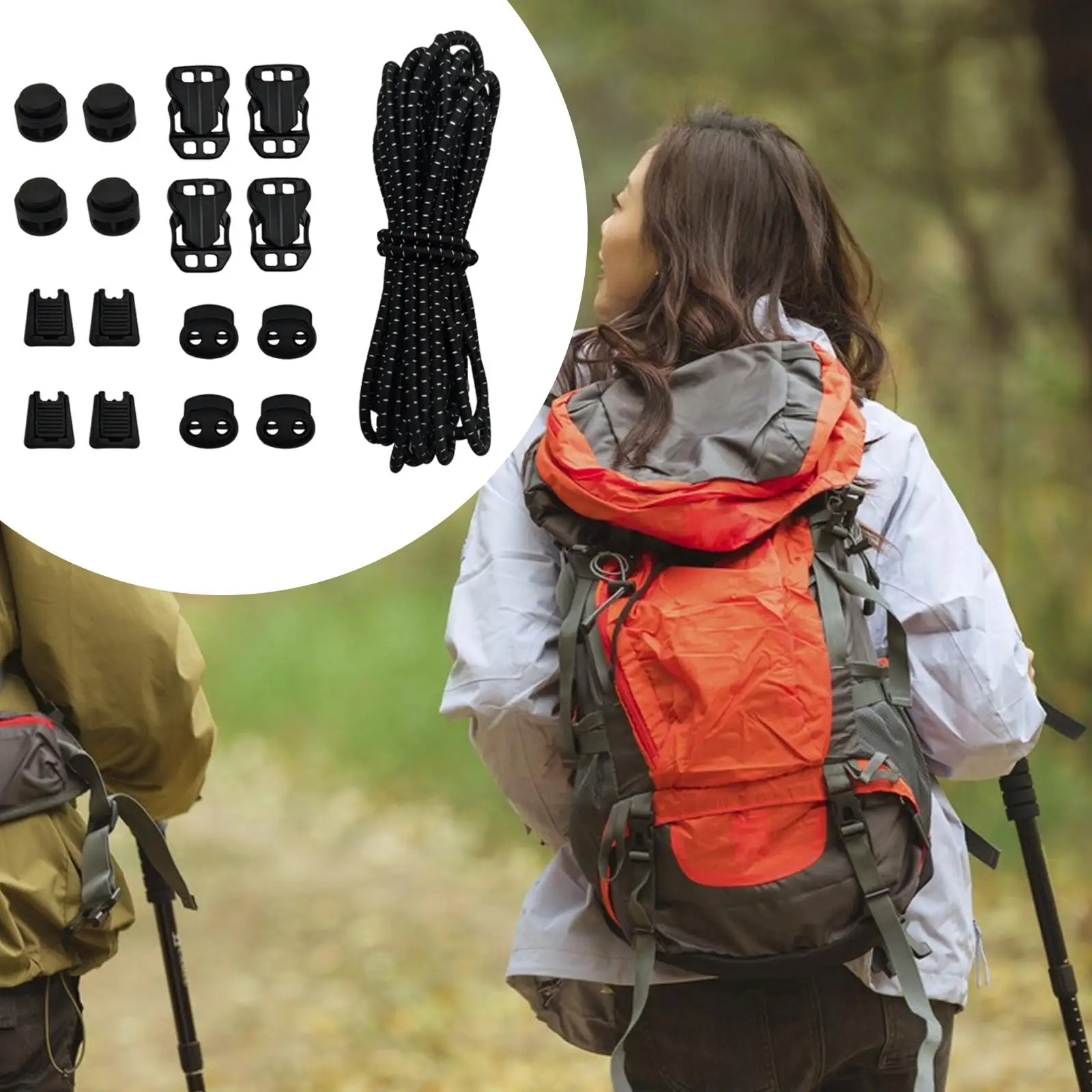 Elastic Cord Cord Locks Hiking Daypack Strap Buckle Stretch String for Backpack Bags