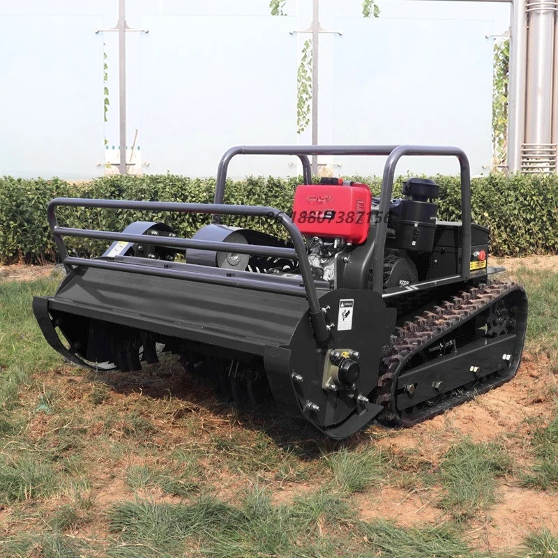 New Arrival Mini Farm Flail Lawn Mower 800mm 1000mm 1200mm RC Home Robotic  Power Crawler Lawn Mower for Grass Cutting