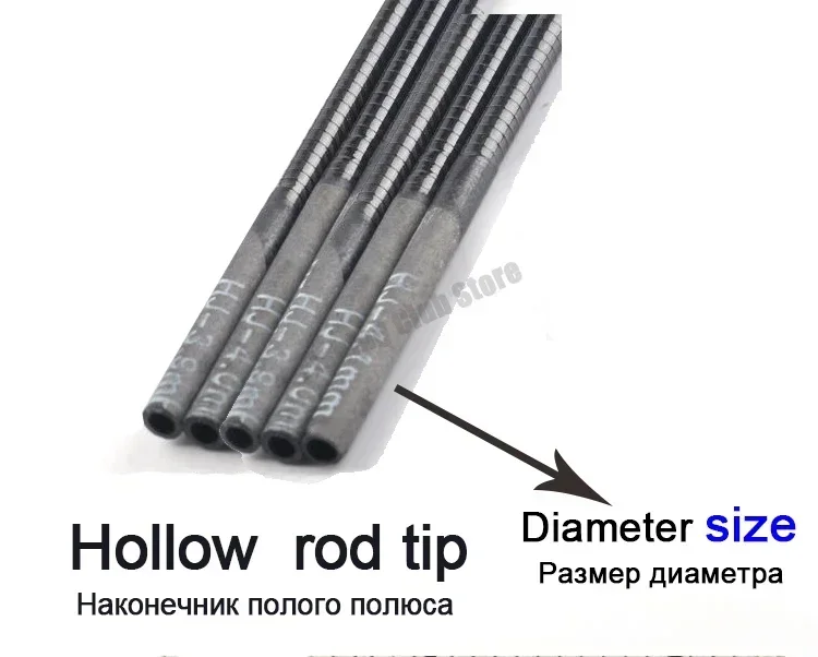 3.9mm-7.7mm 5 stuks 90 cm hengel tip reserveonderdelen taiwan hengel Grote volledige sizeholle carbon hengel Accessoires stevig