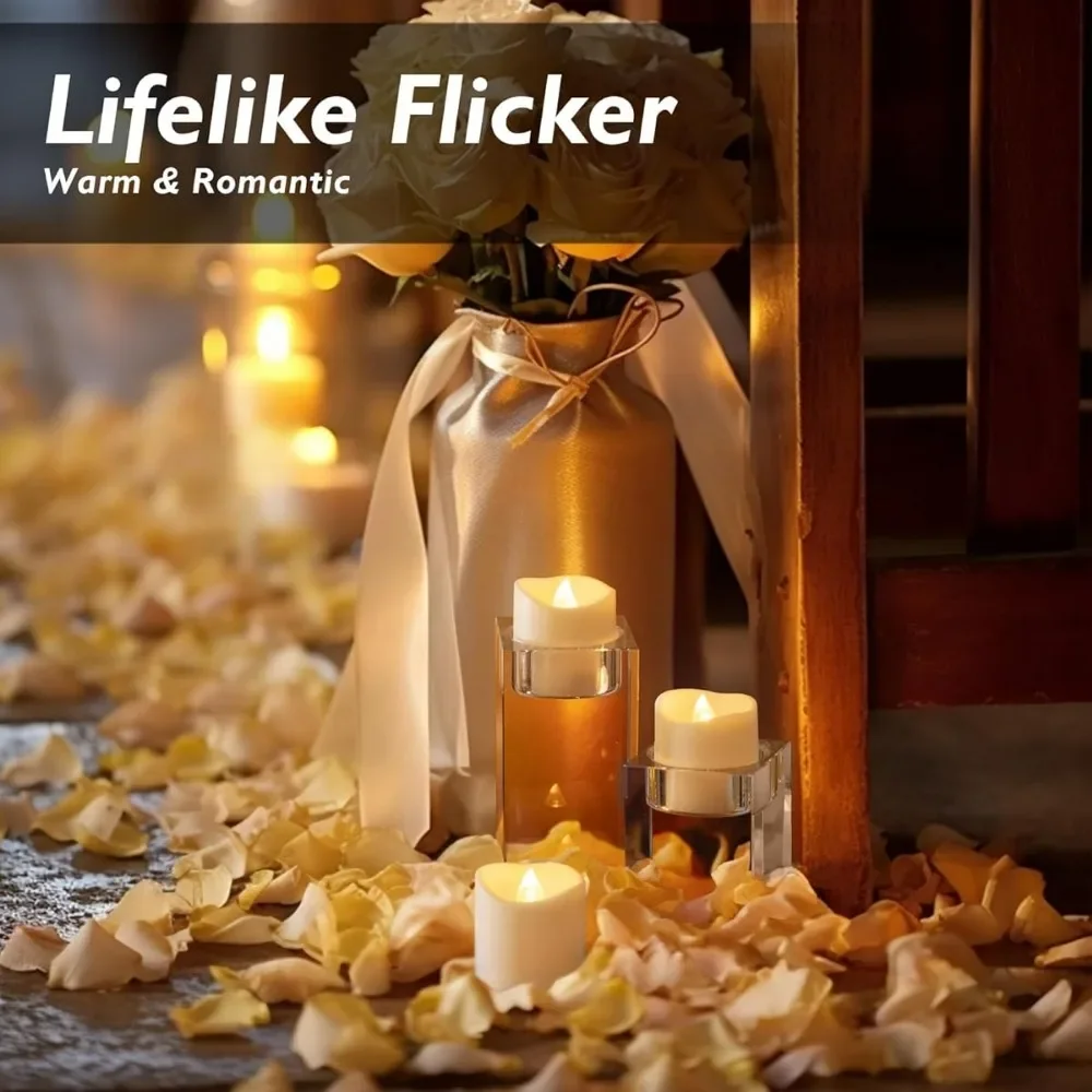 12/24Pcs Flameless LED Candles Creative wishing Led Tea Light Warm White Flickring Candle Halloween Christmas Decor Candle Light