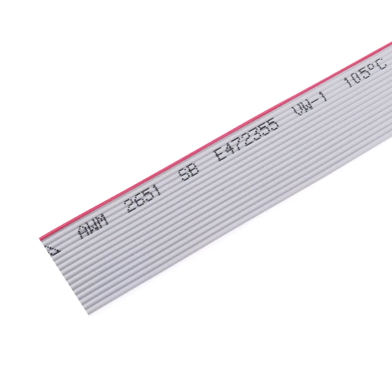 1Pcs 50CM 1.27mm Spacing JTAG ISP Gray Flat Ribbon Data Cable AWM2651 28AWG 300V FOR 2.54mm Female FC IDC Socket Connector