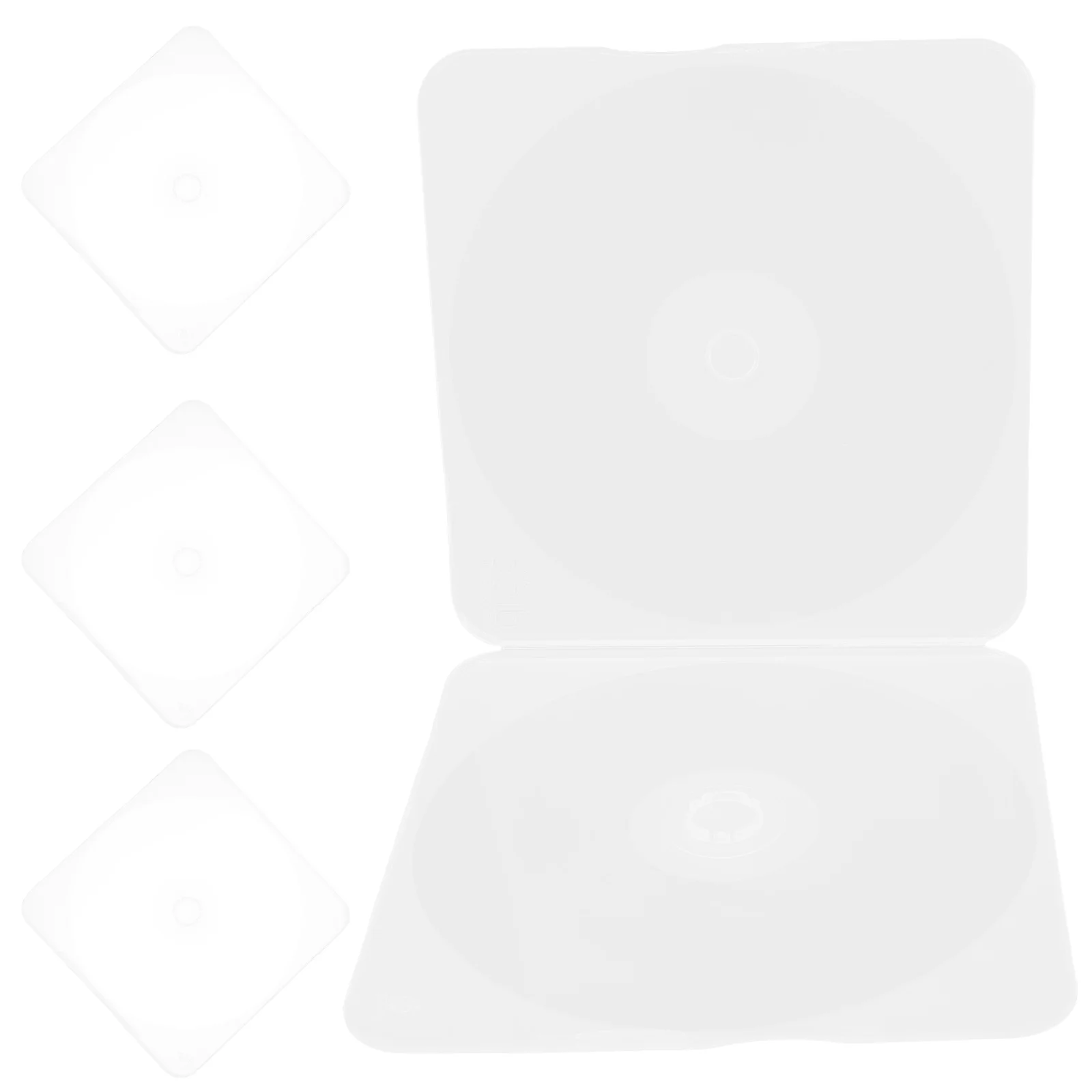 

4pcs Boxes DVD Cases Clear Plastic Storage Travel Portable Organizers Vinyl Cd Storage Holders Record Sleeves Home Use