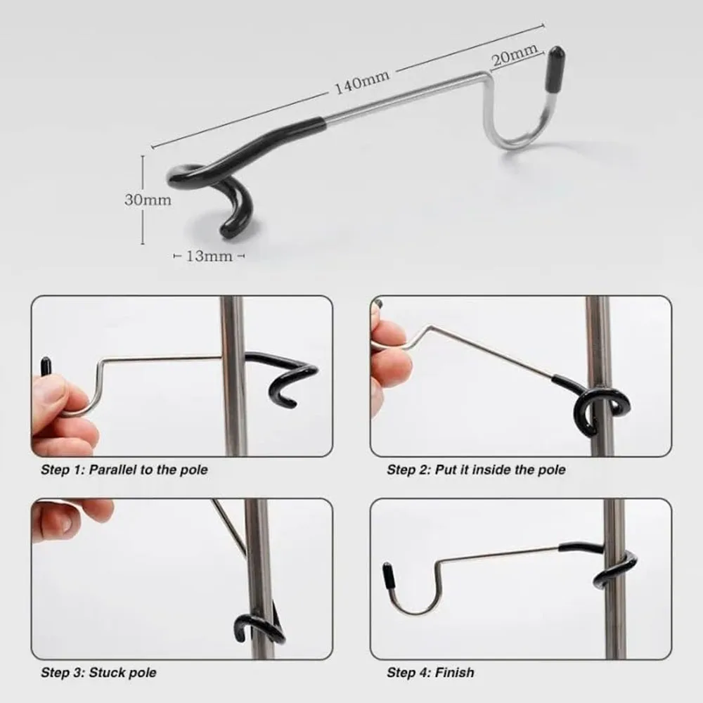 Portable Tent Pole Lamp Hanger Hooks 5