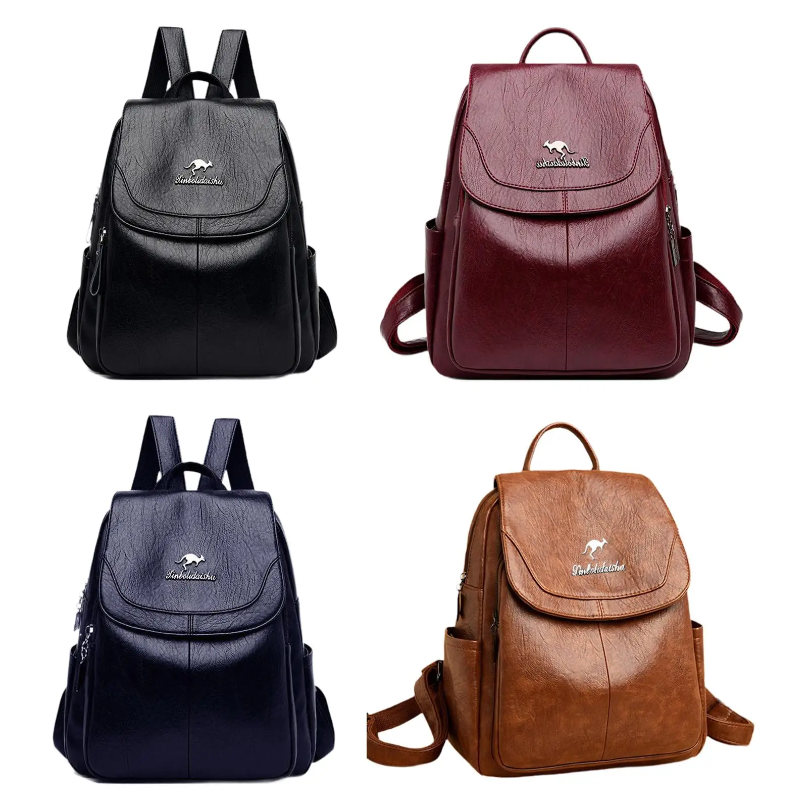 Women Backpack Purse PU Leather Knapsack Daypack for Shopping Trip Outdoor