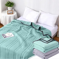 Air Condition Comforter for Summer Pure Color Ice Silk Cooling Blanket Lightweight and Smooth Cold Quilt All-Season Lightweight