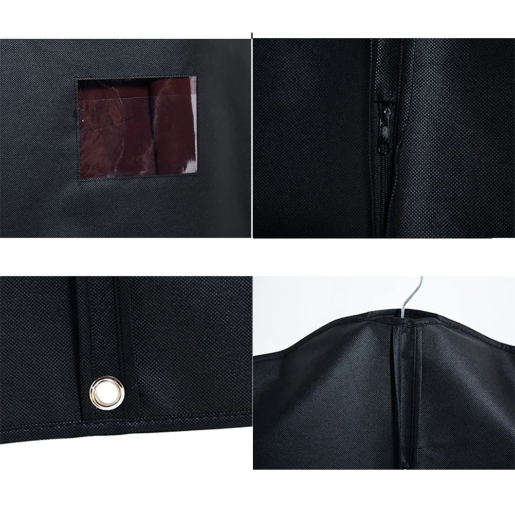 

5pcs Dustproof Cover For Clothes Washable Non-Woven Fabric Long Size Hanging Garment Bag With Pvc Window Storage Travel