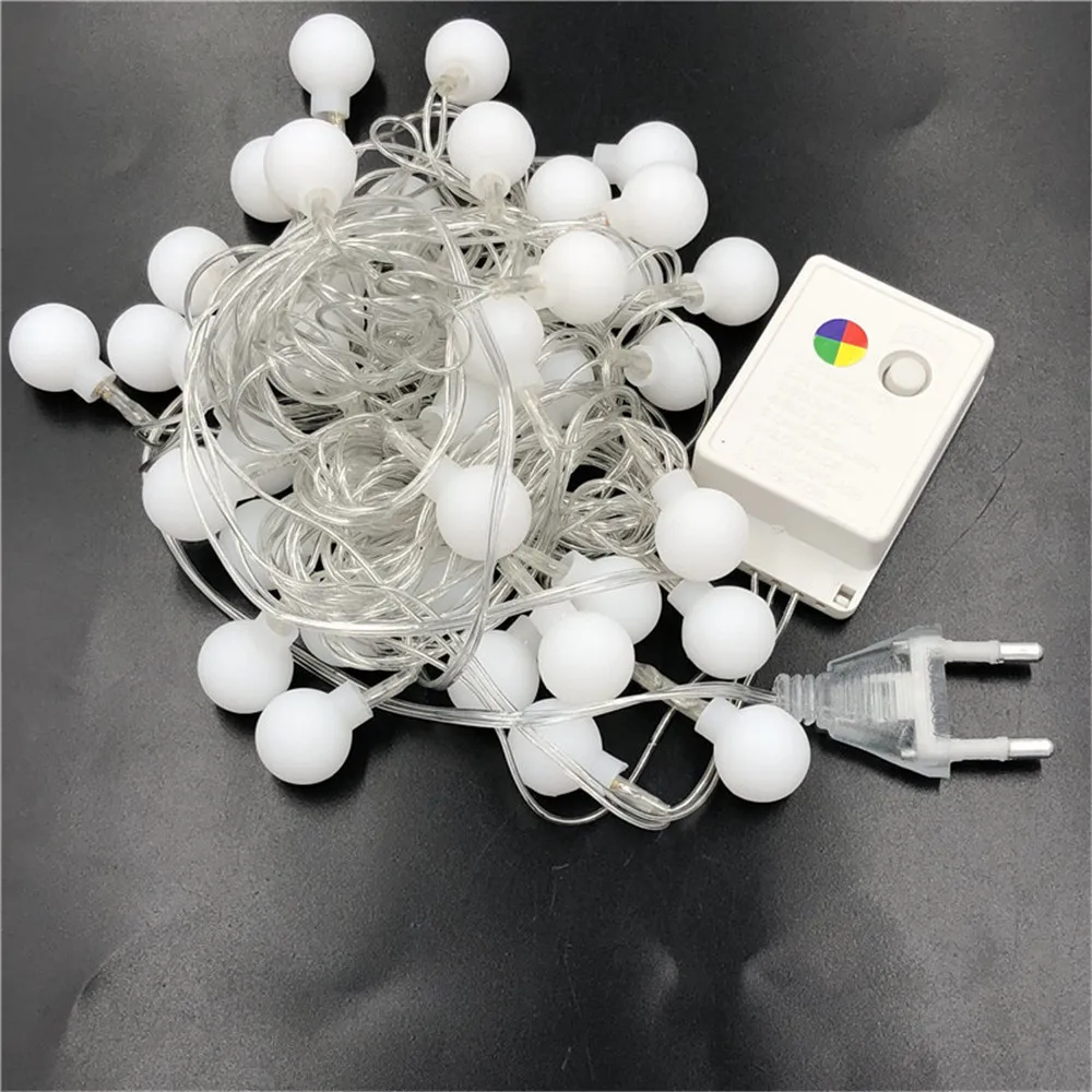 5M Led String Lights With 40Lled Ball EU Plug AC220V Holiday Decoration Lamp Festival Christmas Lights Outdoor Indoor Lighting