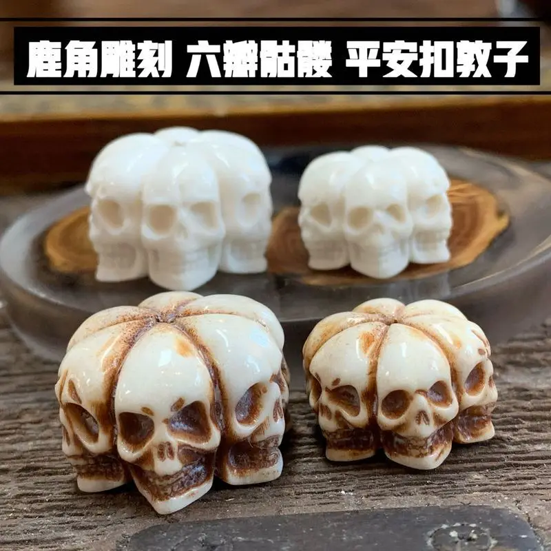 Deer Antler Six-Petal Skull Accessory Peace Dunzi Cultural Plaything Set