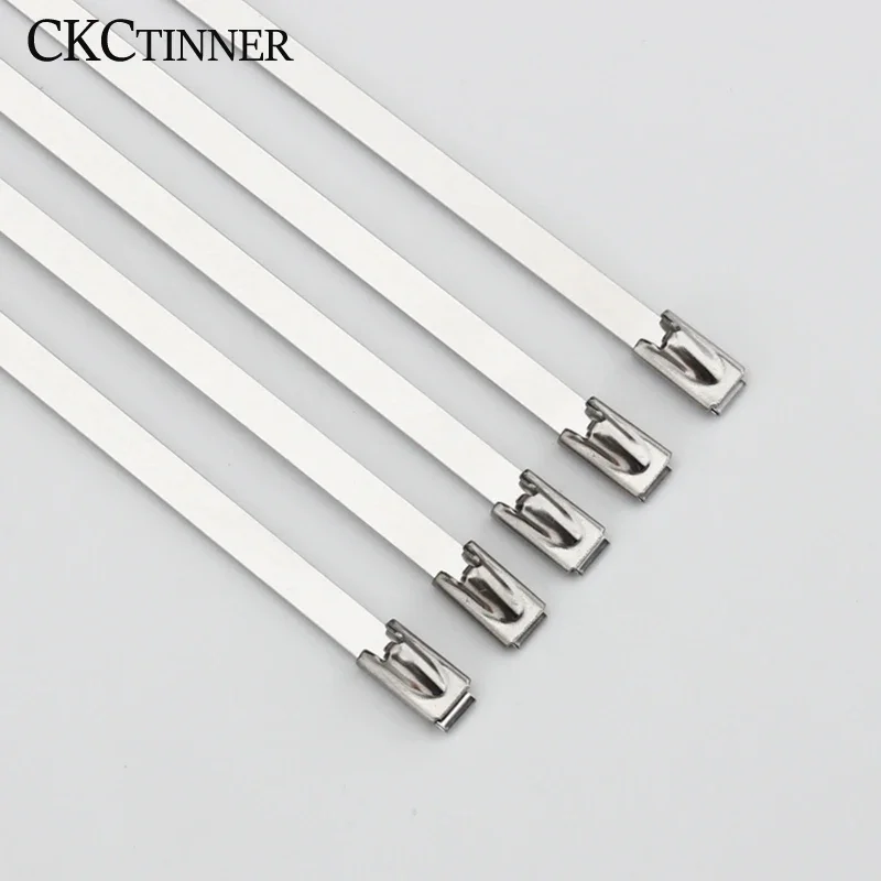 100PCS 4.6mm Stainless Steel Metal Cable Tie Zipper Bag Multifunctional Locking 100/150/200/250/300/350/400/450 Zip Wrap Exhaust