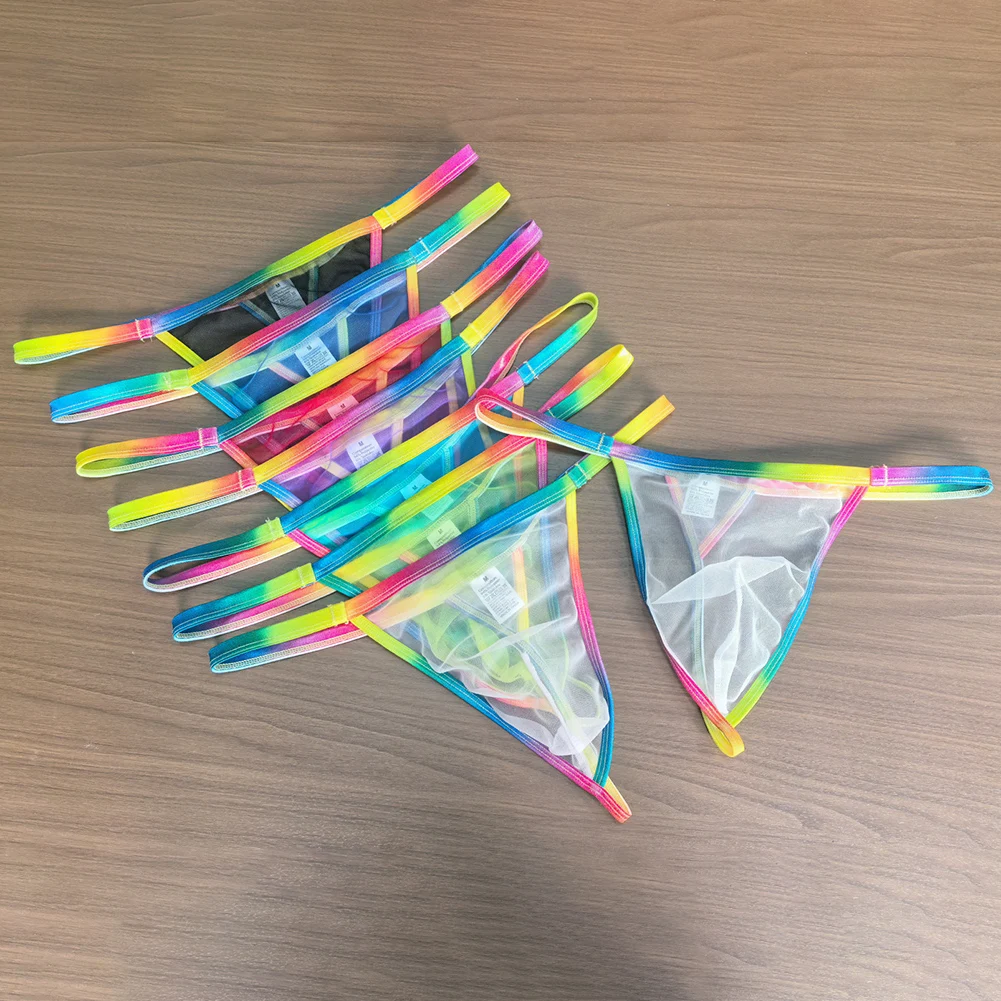 Men Sexy Briefs Mesh Sheer See Through Underwear Low Rise Bikini Sexy Accessories Hot Sissy Pouch G-Strings Thong Men's Panties