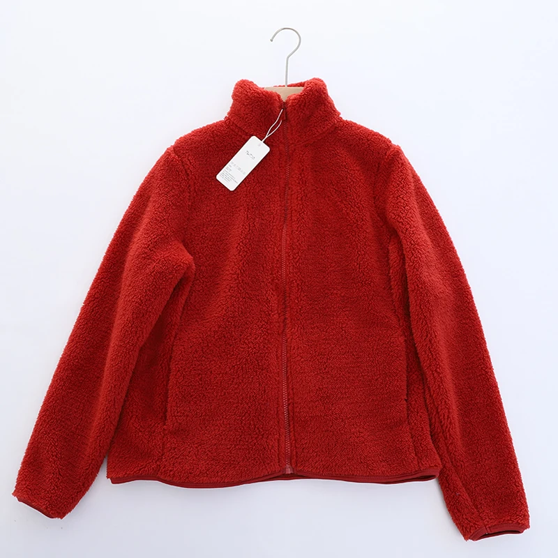 Outerwear Jacket Women Plush Stand Collar autumn winter Simple Wind 2023 Winter New Warm Sweet Jacket Women Coats