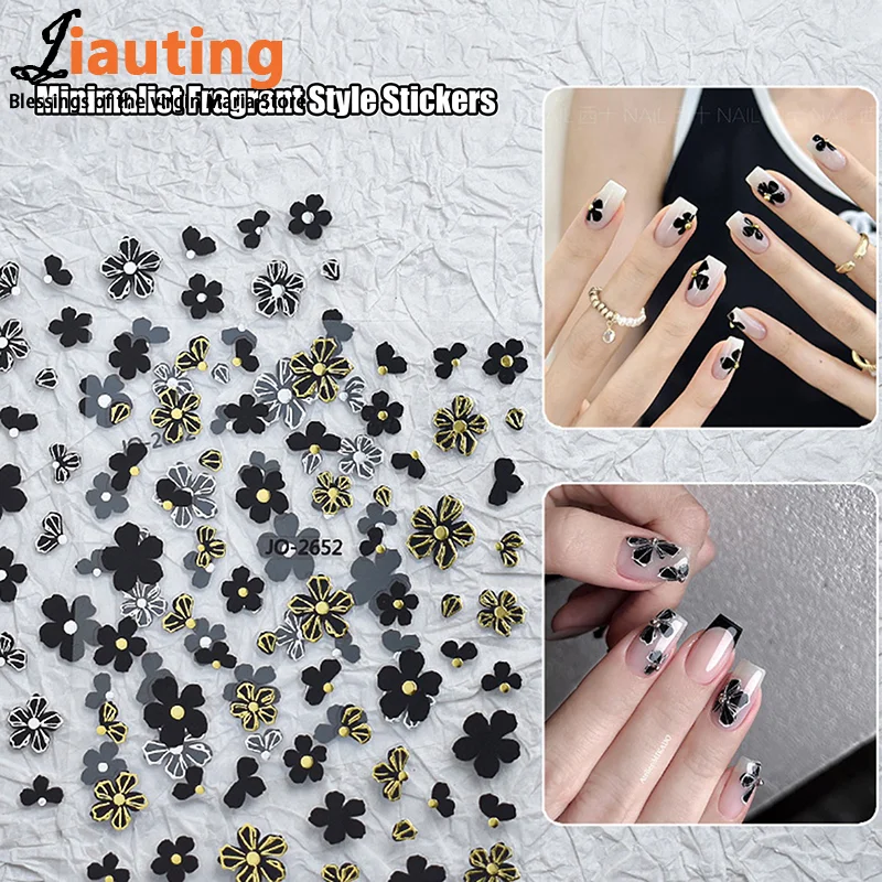 Flowers Nail Stickers Petals Decals Summer Nail Charms Petal Relief Sliders DIY Manicure Decor