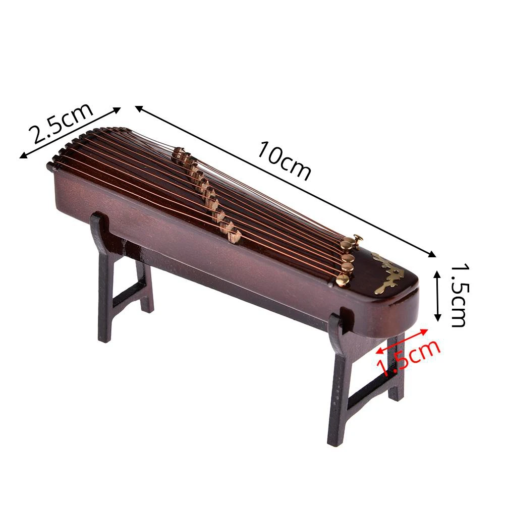 【العوامات العلوية】آلة موسيقية صغيرة مصنوعة يدويًا من خشب Guzheng نموذج زينة هدايا تذكارية #3