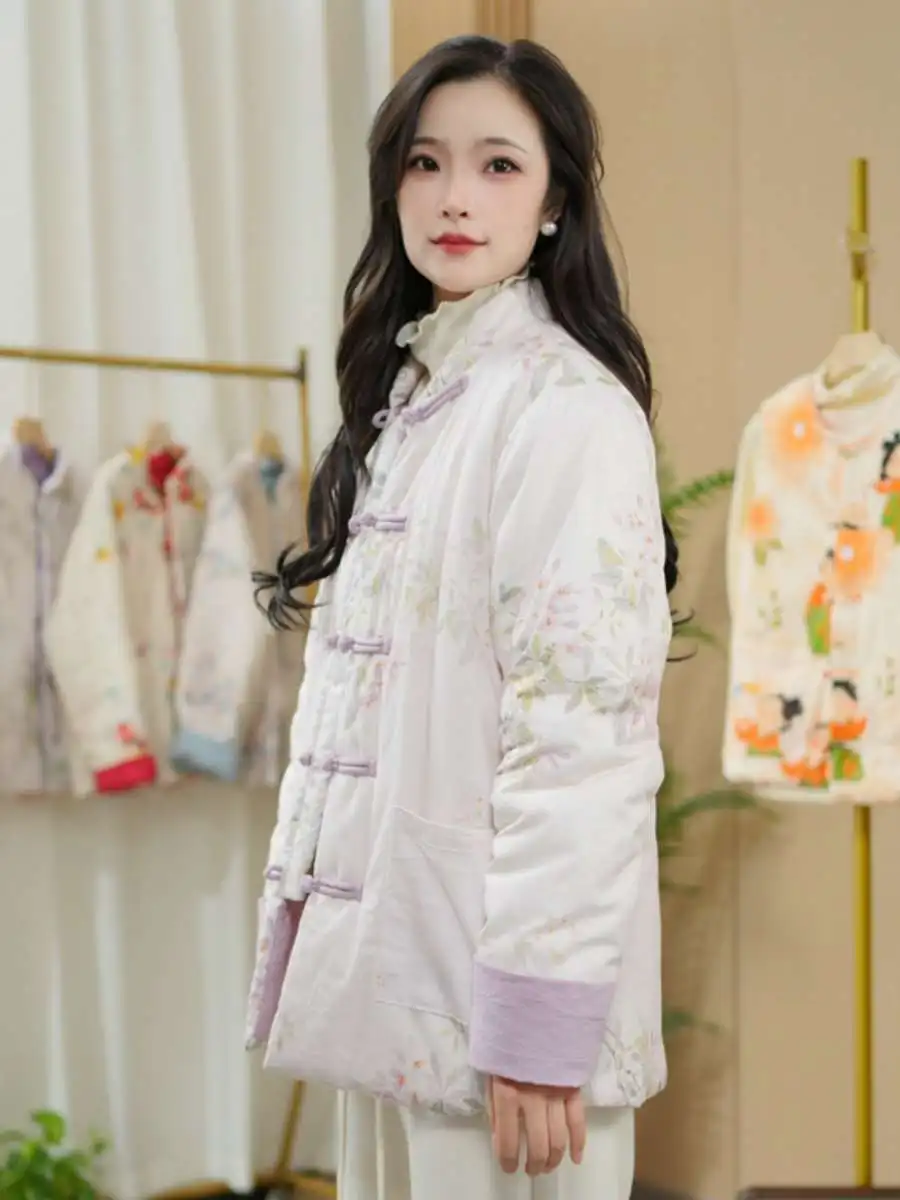 

Новое женское зимнее пальто из чистого хлопка с воротником-стойкой, в стиле ретро, на пуговицах, удлиненное, ультракороткое