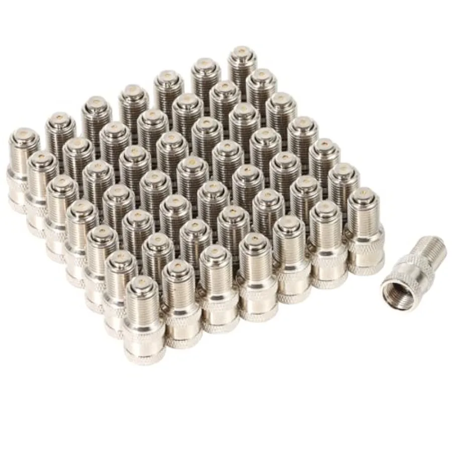 

V2B Double Seal Valve Stem Cap Suitable for High Pressure Truck Car RV Bus Tire Valves Brass Nickel-Plated Double Protection Pa