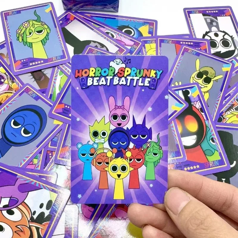 

54 шт., лазерная карта Sprunki Incredibox, мультяшная игра, производные периферийные милые карты, коллекционные предметы для мальчиков и девочек, подарки на день рождения