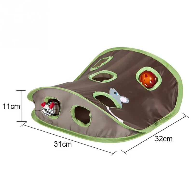 Cute Pet Cat Aisle Toy Interactive Hide Seek Game Holes Tunnel Mouse Hunt Intelligence Toy Pet Hidden Hole Foldable Playing Toy