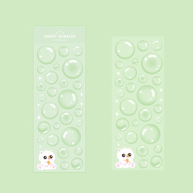 Korean Stickers Wholesale Original Transparent Bubble Ins Style Cute Hand Account with Card Stickers