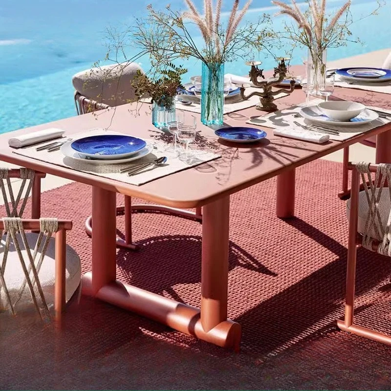 Mesas e cadeiras de vime ao ar livre pátio villa varanda ao ar livre cadeiras de lazer jardim ao ar livre à prova d'água e protetor solar