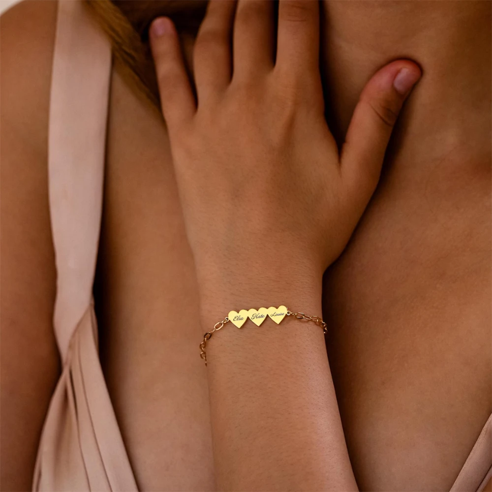 تخصيص الحب نحت اسم سوار، شخصية الفولاذ المقاوم للصدأ للماء زوجين سوار، هدية عيد الميلاد الأسرة