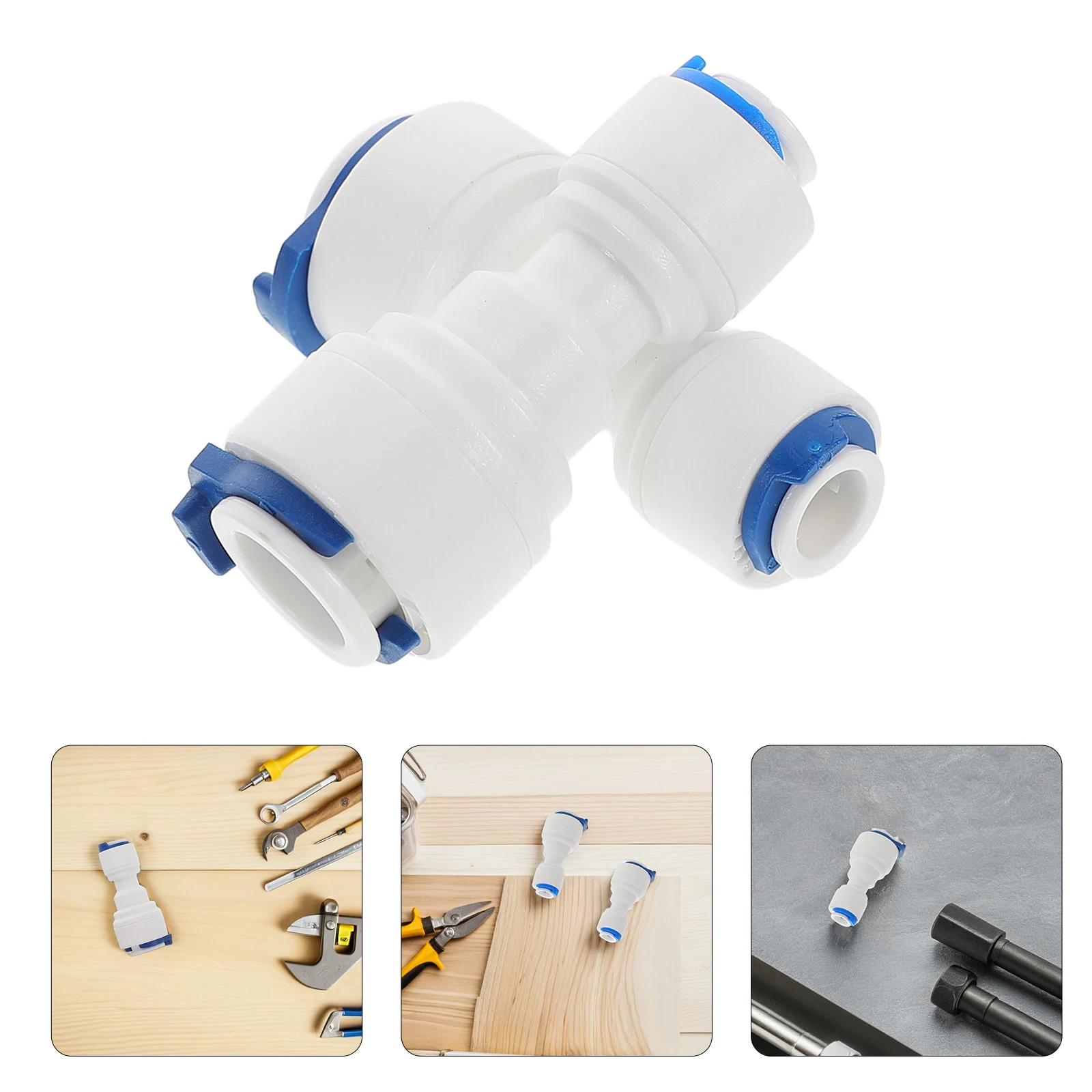 

6pcs Reusable Plastic Quick Connect Fittings 1/4 To 3/8 Inch Straight Push To Connect Water Pipe Adapters For Garden Hose