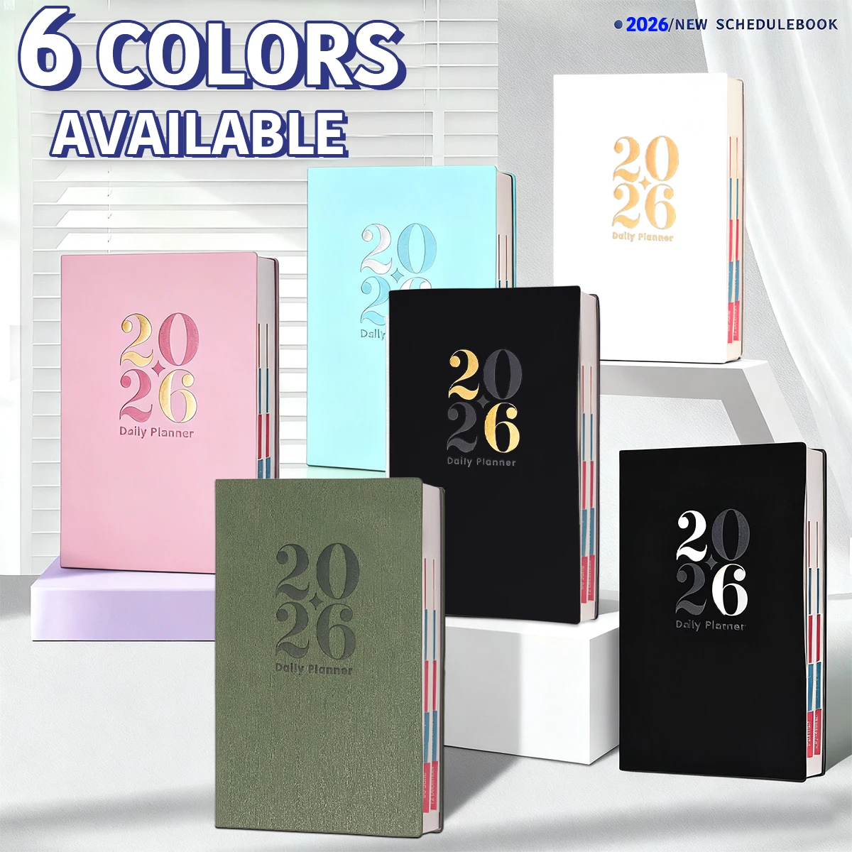 2026 Planer, A5, PU-Leder, monatlich, wöchentlich, täglich, Notizbuch, Tagebuch mit säurefreiem Papier, 80 g/m2, Soft-Touch-Einband, Organizer, Geschenk ​