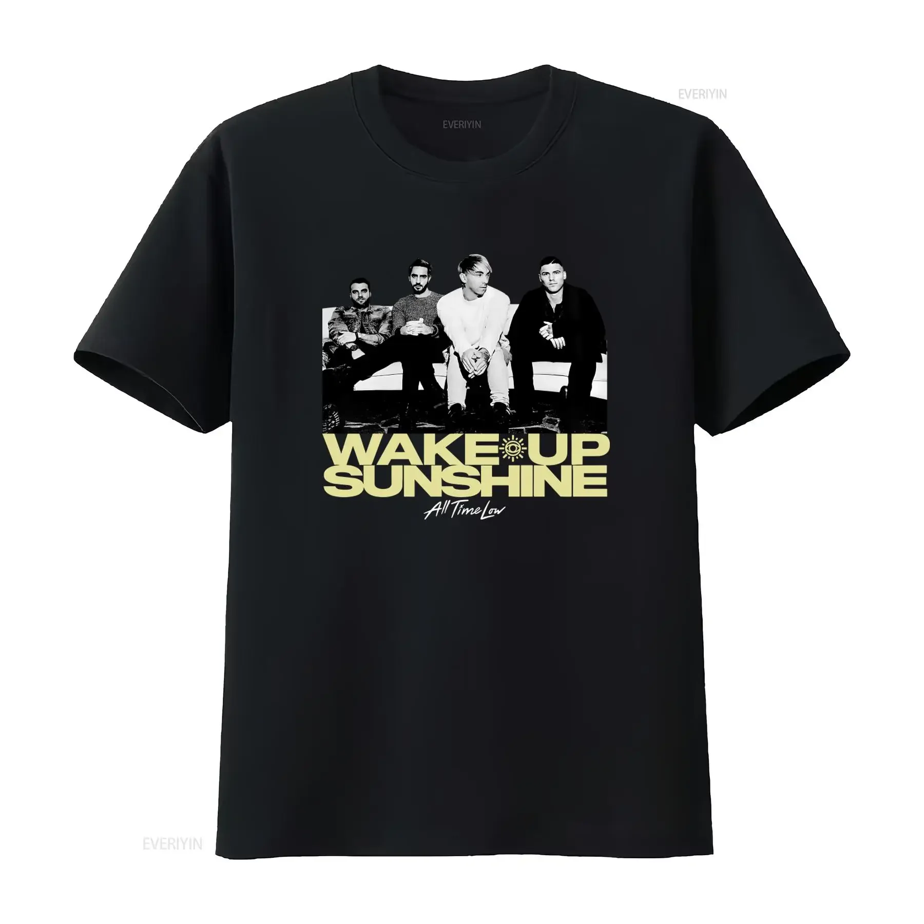 All Time Low Wake Up Sunshine T Shirt for Men Official Merchandise vintage Washed fashion graphic streetwear Versatile Slightly