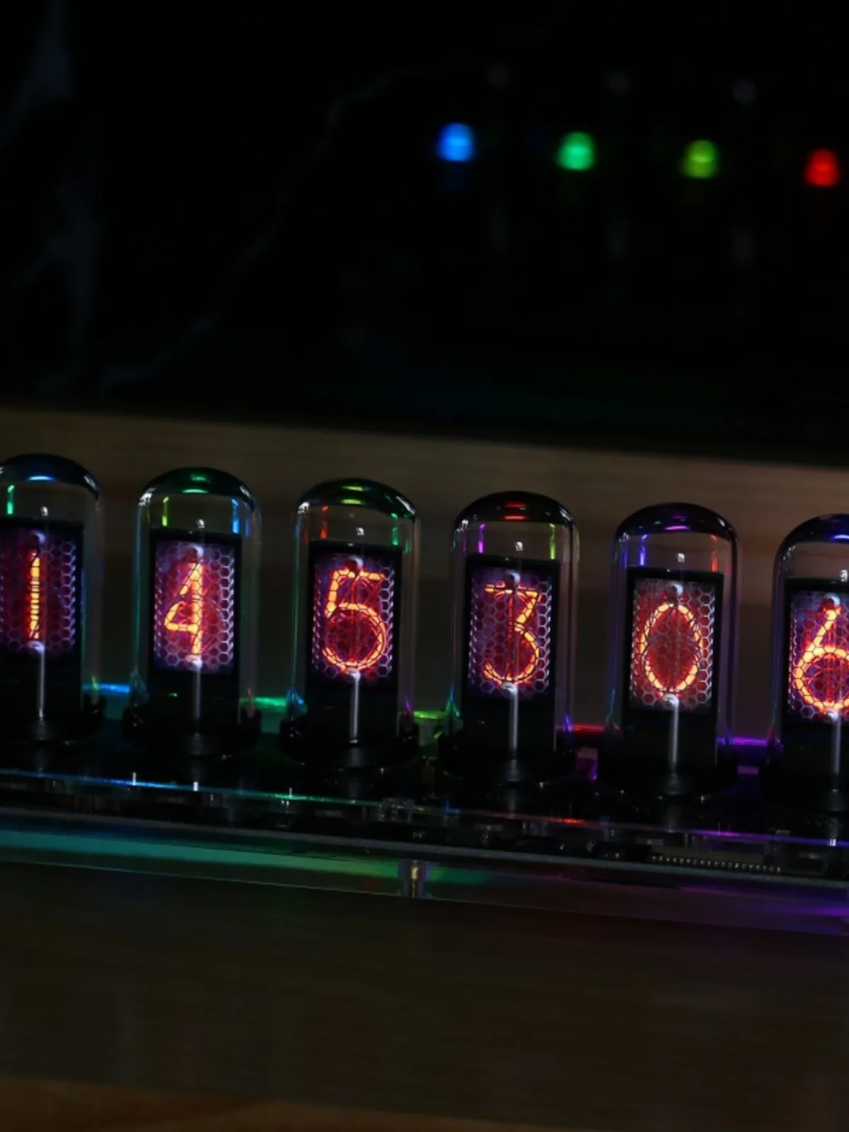 RGB Nixie Tube Clock Digital Table Clock Led Creative Wifi Clock Desktop Office Desk Clocks Tabletop Home Decoration Gift Ideas